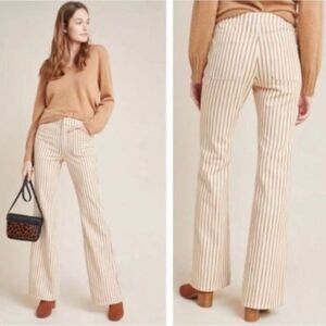 Anthropologie Kellie Striped Flare Leg Pants Size 27